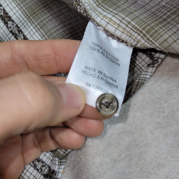 Cody James Shirt Mens Size XXL Brown Long Sleeve Pearl Snap Brown Plaid Western - Picture 10 of 16